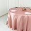 Satin 132" Round Tablecloth Dusty Rose - Stylish Seamless Table Cover