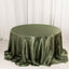 Satin 132" Round Tablecloth Dusty Sage Green - Stylish Seamless Table Cover