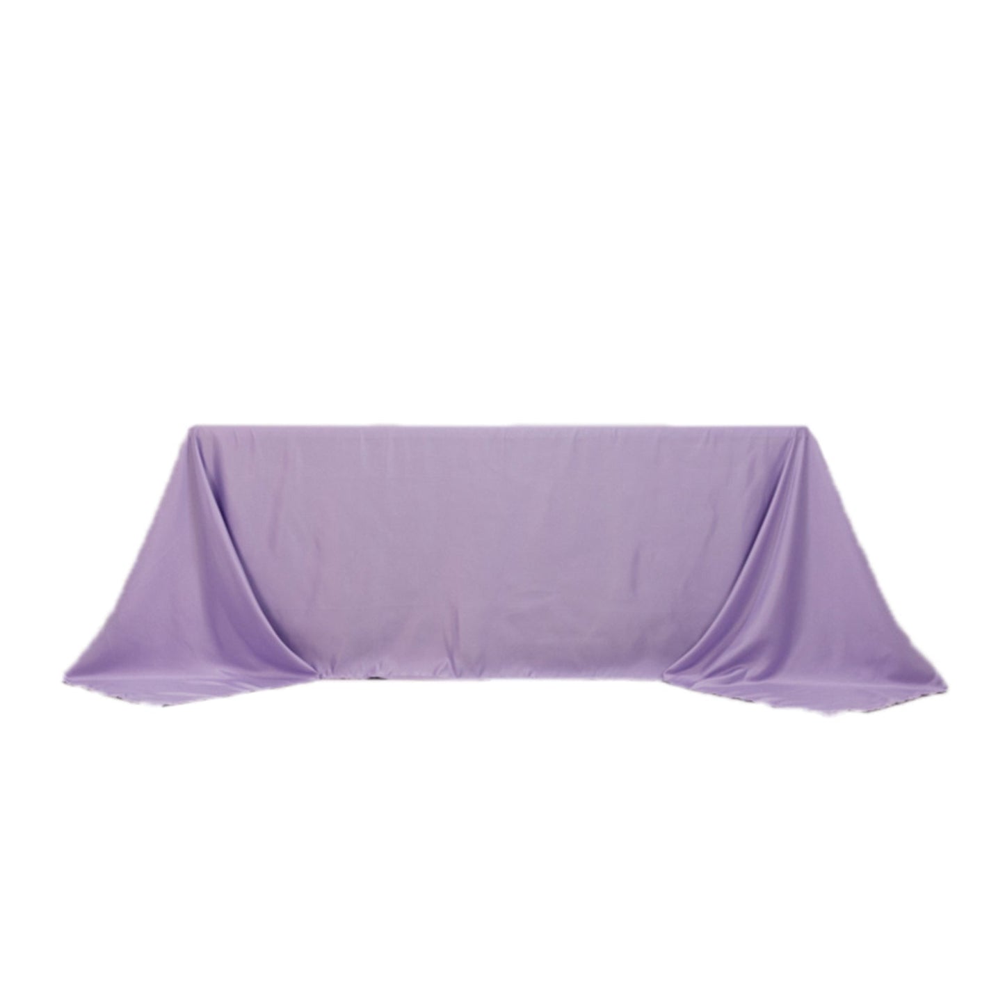 Lamour Satin 90"x132" Rectangle Tablecloth Lavender Lilac - Soft & Silk-Like Seamless Table Cover