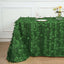 Taffeta 90"x156" Rectangle Tablecloth Green | 3D Leaf Petal Design Seamless Table Cover