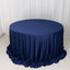 Scuba Round 132" Tablecloth Navy Blue - Wrinkle Free & Stain Resistant Seamless Table Cover