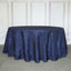Taffeta 120" Round Tablecloth Navy Blue - Seamless Accordion Crinkle Table Cover