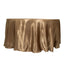 Satin 120" Round Tablecloth Taupe - Stylish Seamless Table Cover