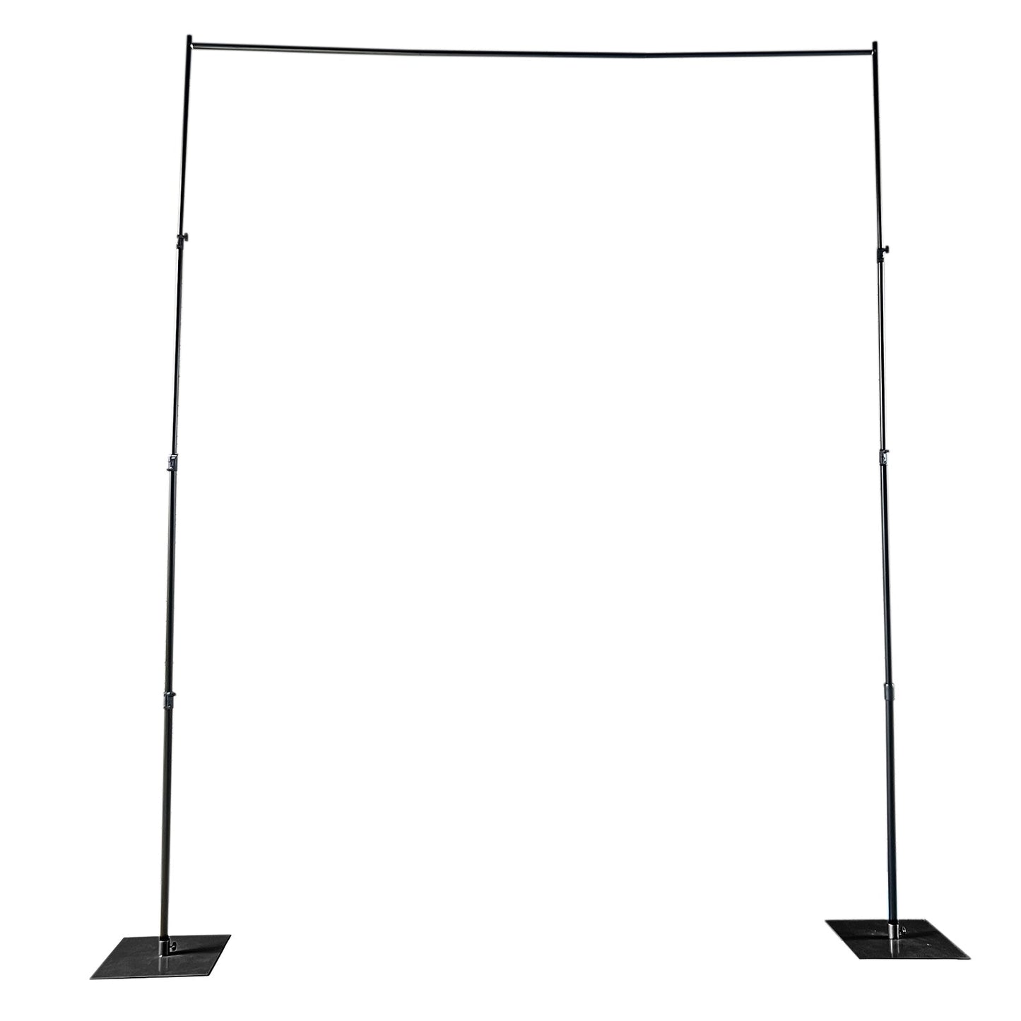 Black Heavy Duty Metal DIY Adjustable Backdrop Stand with Flat Steel Bases, Pipe and Drape Photography Background Stand - 10ftx12ft
