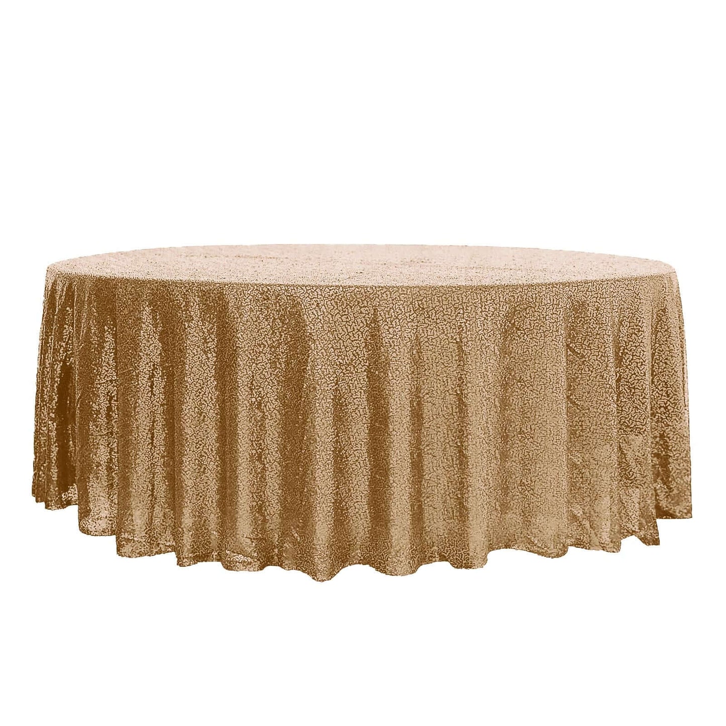 Sequin 108" Round Tablecloth Gold - Glittering Finish for Glamorous Events - Linen Luxes