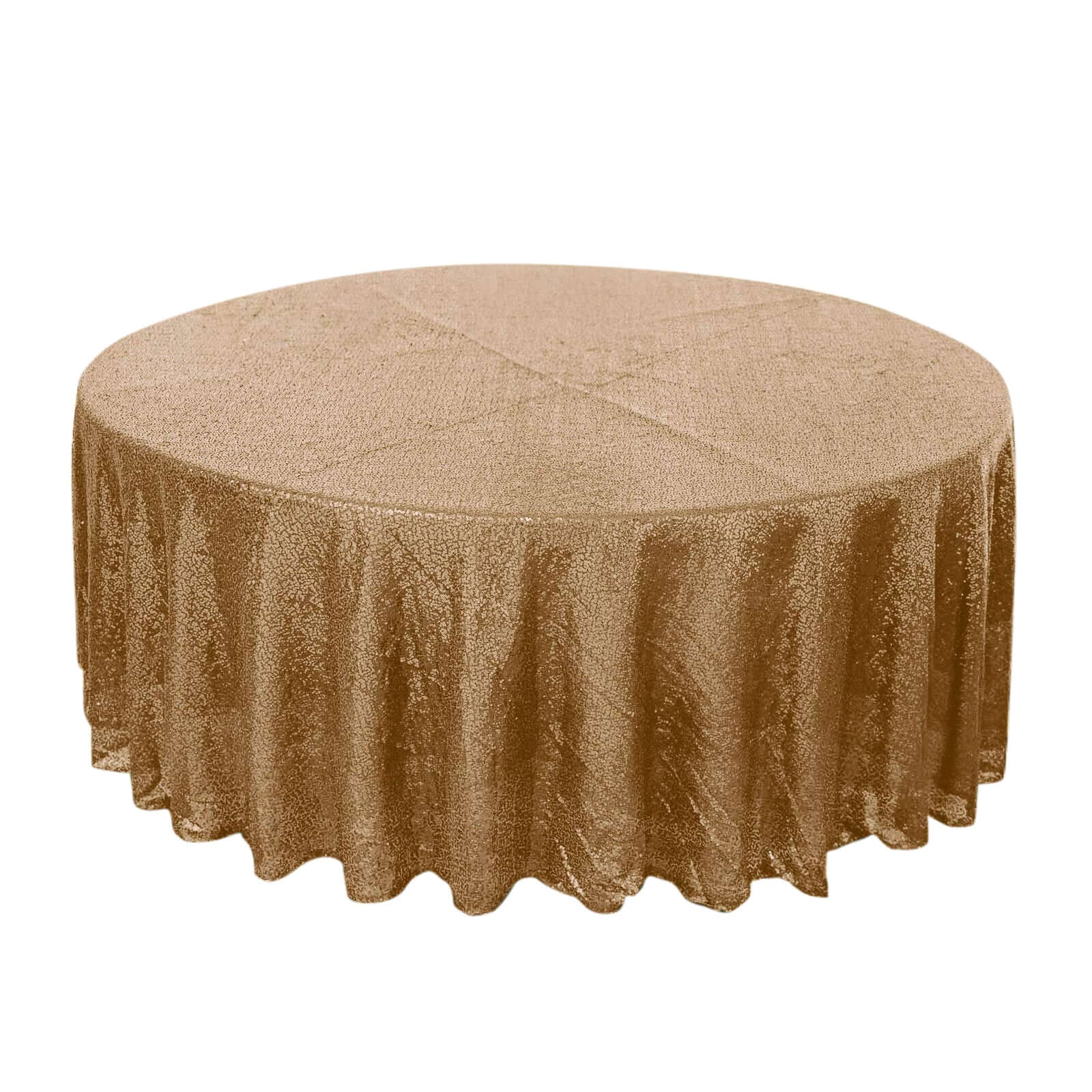 Sequin 108" Round Tablecloth Gold - Glittering Finish for Glamorous Events - Linen Luxes
