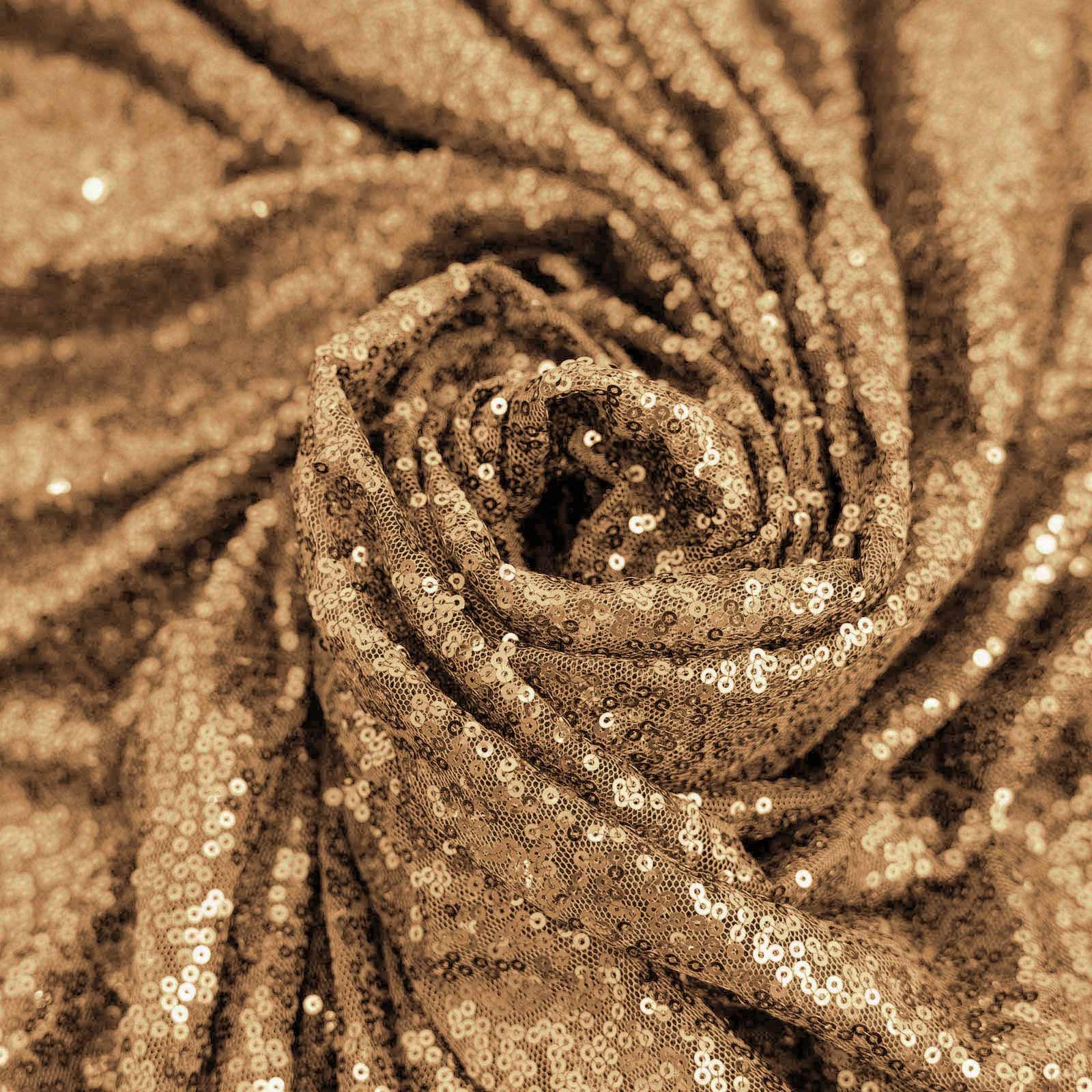 Sequin 108" Round Tablecloth Gold - Glittering Finish for Glamorous Events - Linen Luxes