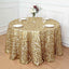 Sequin 120" Round Tablecloth Champagne - Seamless Big Payette Table Cover - Linen Luxes