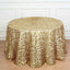 Sequin 120" Round Tablecloth Champagne - Seamless Big Payette Table Cover - Linen Luxes