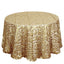 Sequin 120" Round Tablecloth Champagne - Seamless Big Payette Table Cover - Linen Luxes