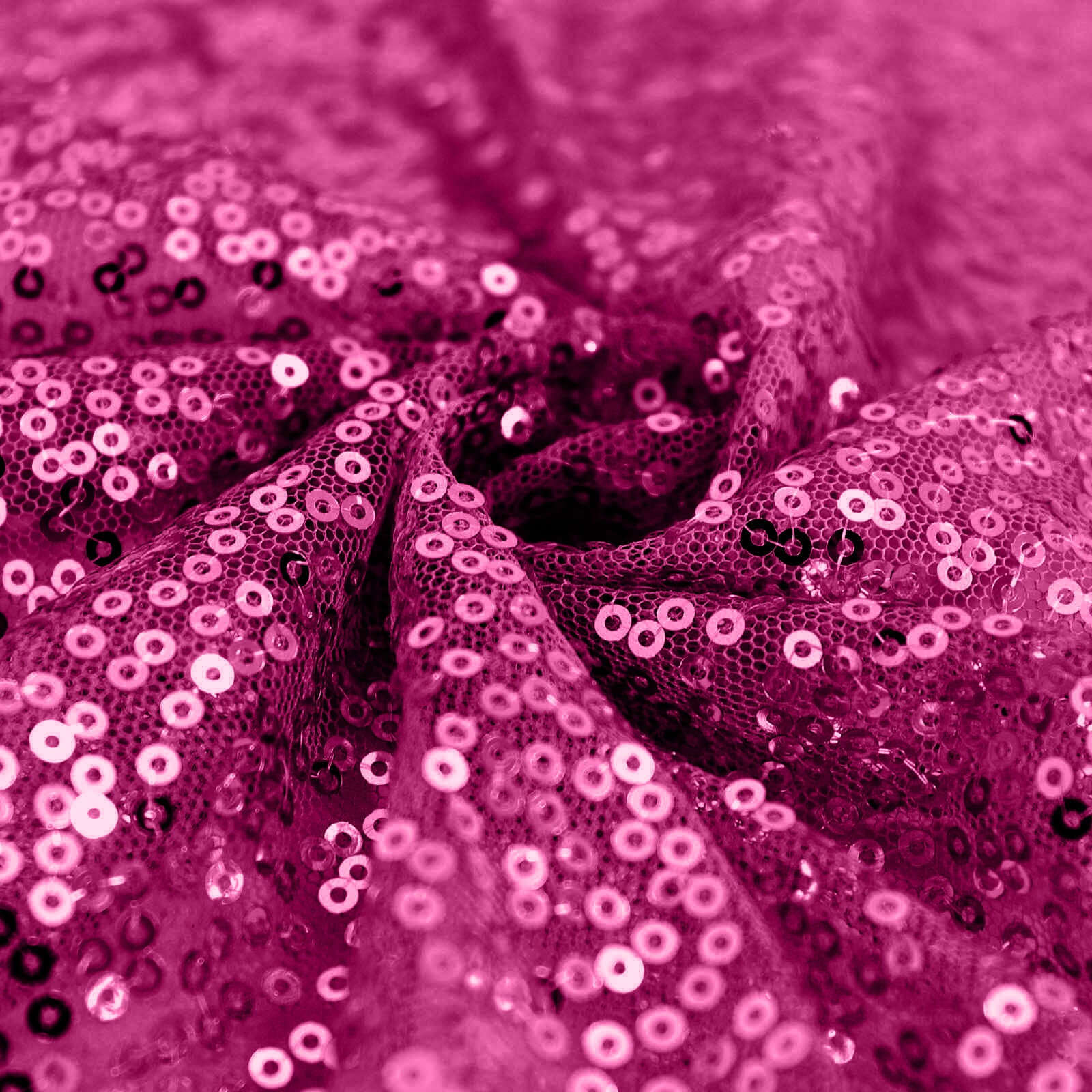Sequin 120" Round Tablecloth Fuchsia - Seamless Glittering Table Cover - Linen Luxes