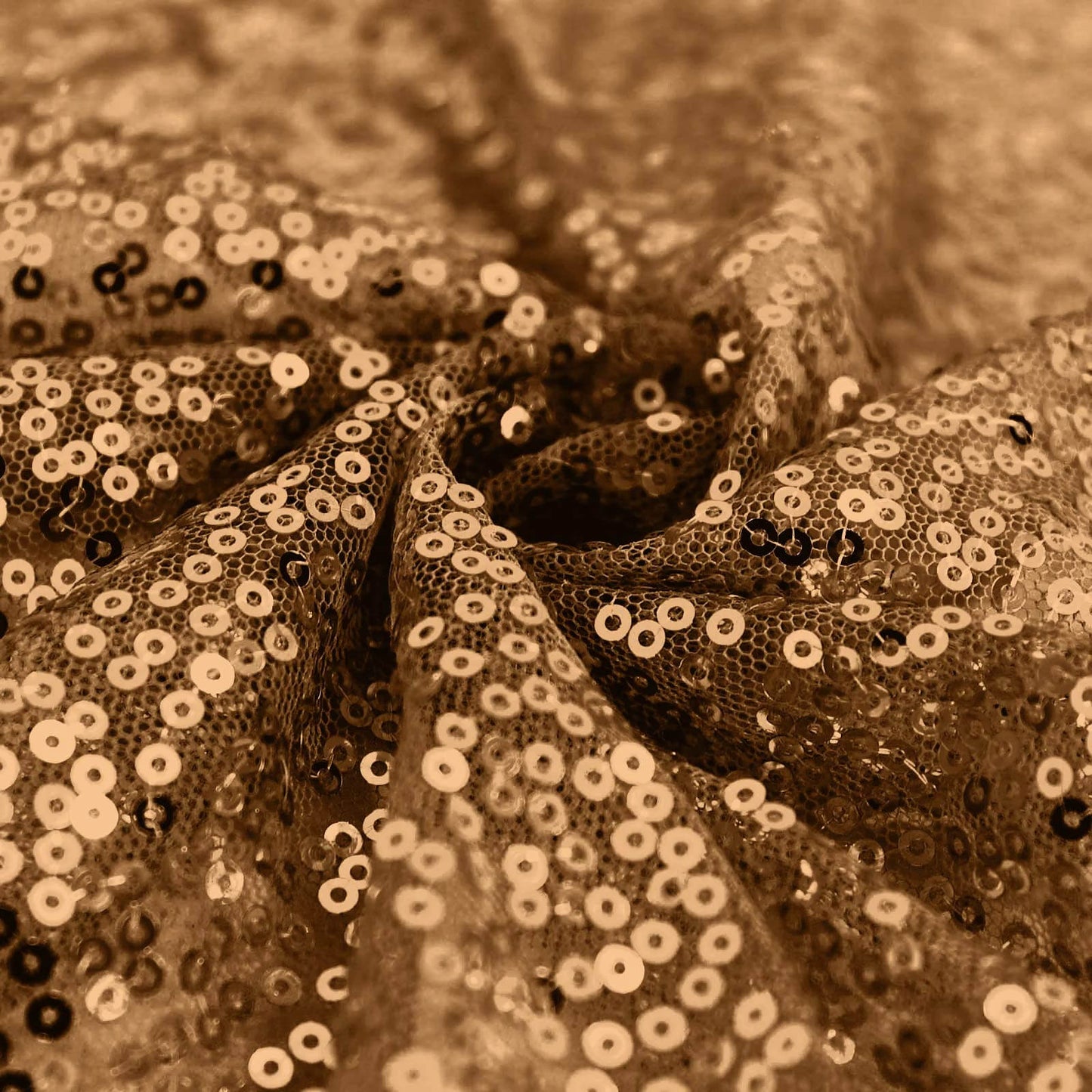 Sequin 120" Round Tablecloth Gold - Seamless Glittering Design for Sophisticated Events - Linen Luxes