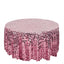 Sequin 120" Round Tablecloth Pink - Seamless Big Payette Table Cover - Linen Luxes