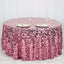 Sequin 120" Round Tablecloth Pink - Seamless Big Payette Table Cover - Linen Luxes