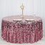 Sequin 120" Round Tablecloth Pink - Seamless Big Payette Table Cover - Linen Luxes