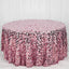Sequin 120" Round Tablecloth Pink - Seamless Big Payette Table Cover - Linen Luxes