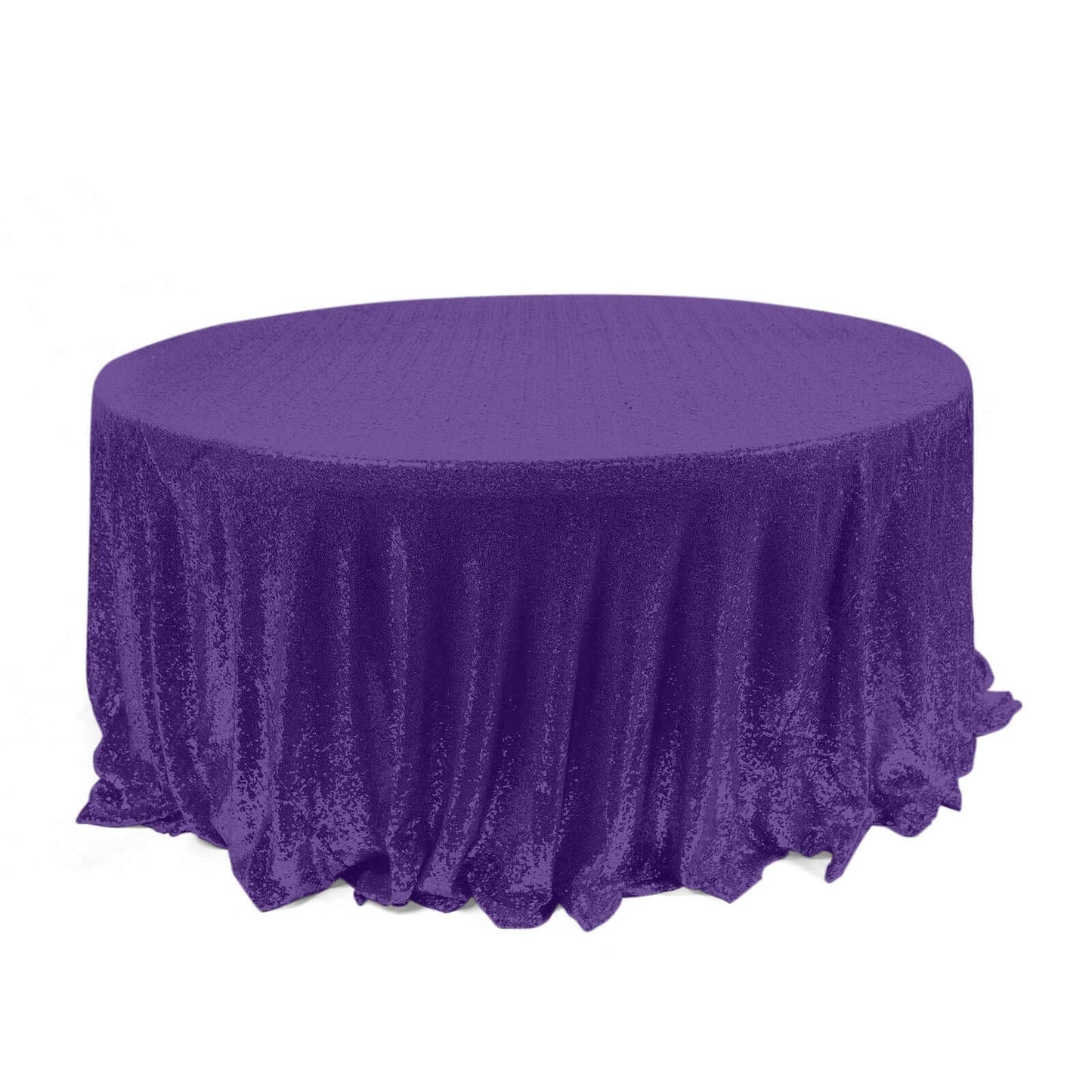 Sequin 120" Round Tablecloth Purple - Seamless Glittering Table Cover - Linen Luxes