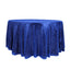 Sequin 120" Round Tablecloth Royal Blue - Seamless Glittering Table Cover - Linen Luxes