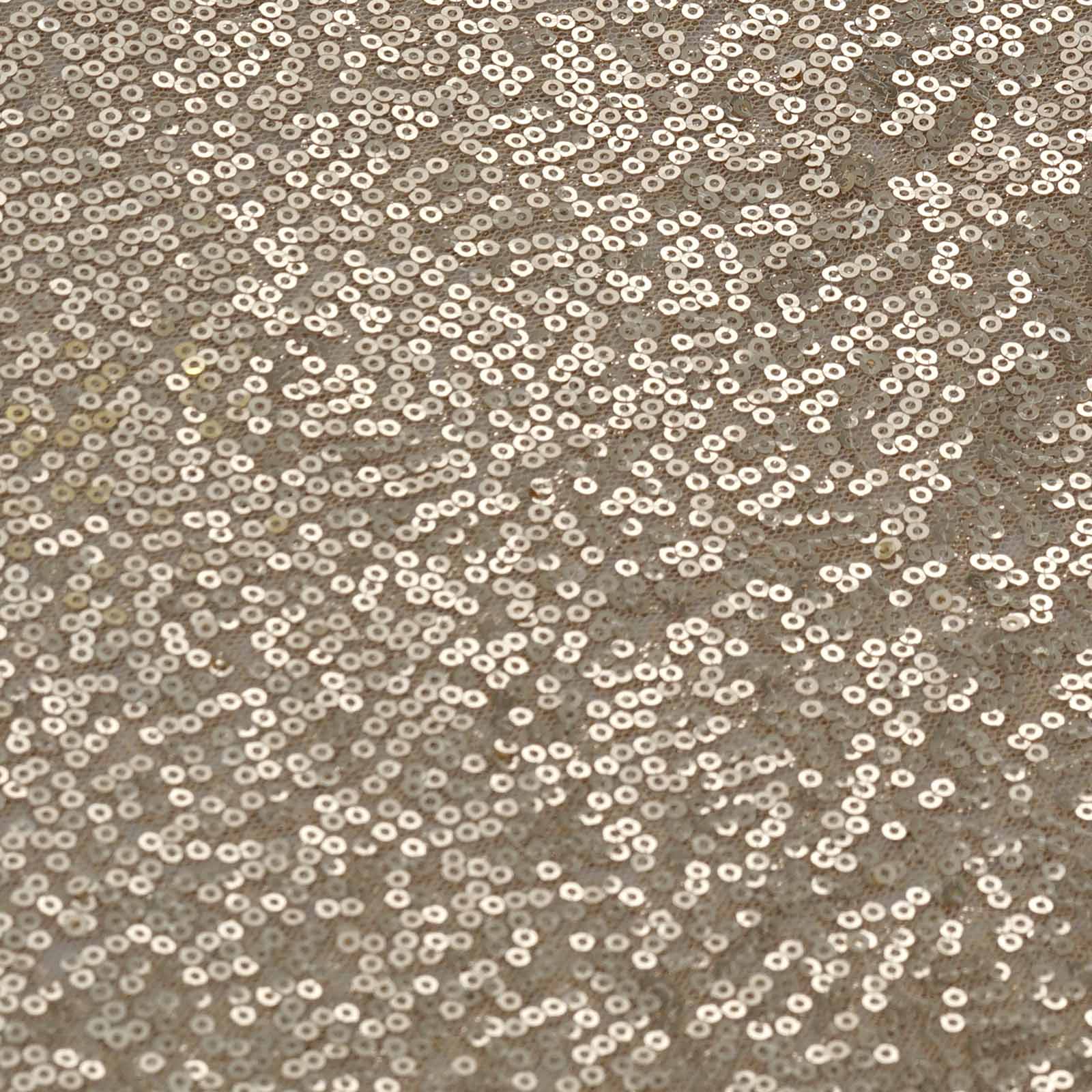 Sequin 12"x108" Table Runner Champagne - Glittering Design - Linen Luxes