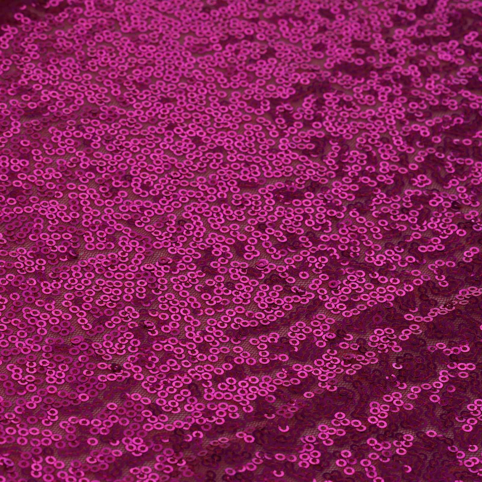 Sequin 12"x108" Table Runner Fuchsia - Glittering Design - Linen Luxes