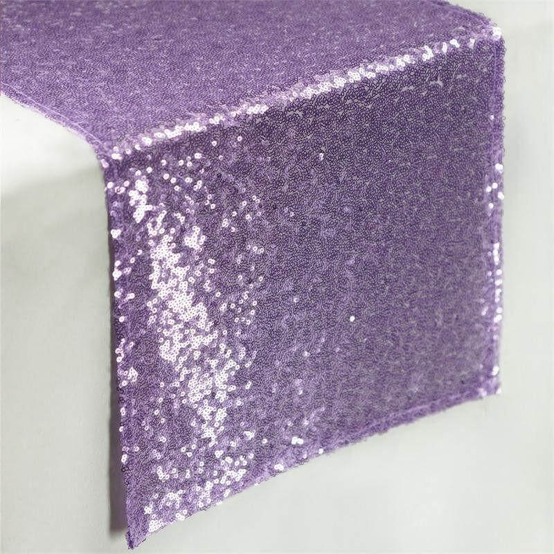 Sequin 12"x108" Table Runner Lavender - Glittering Design - Linen Luxes