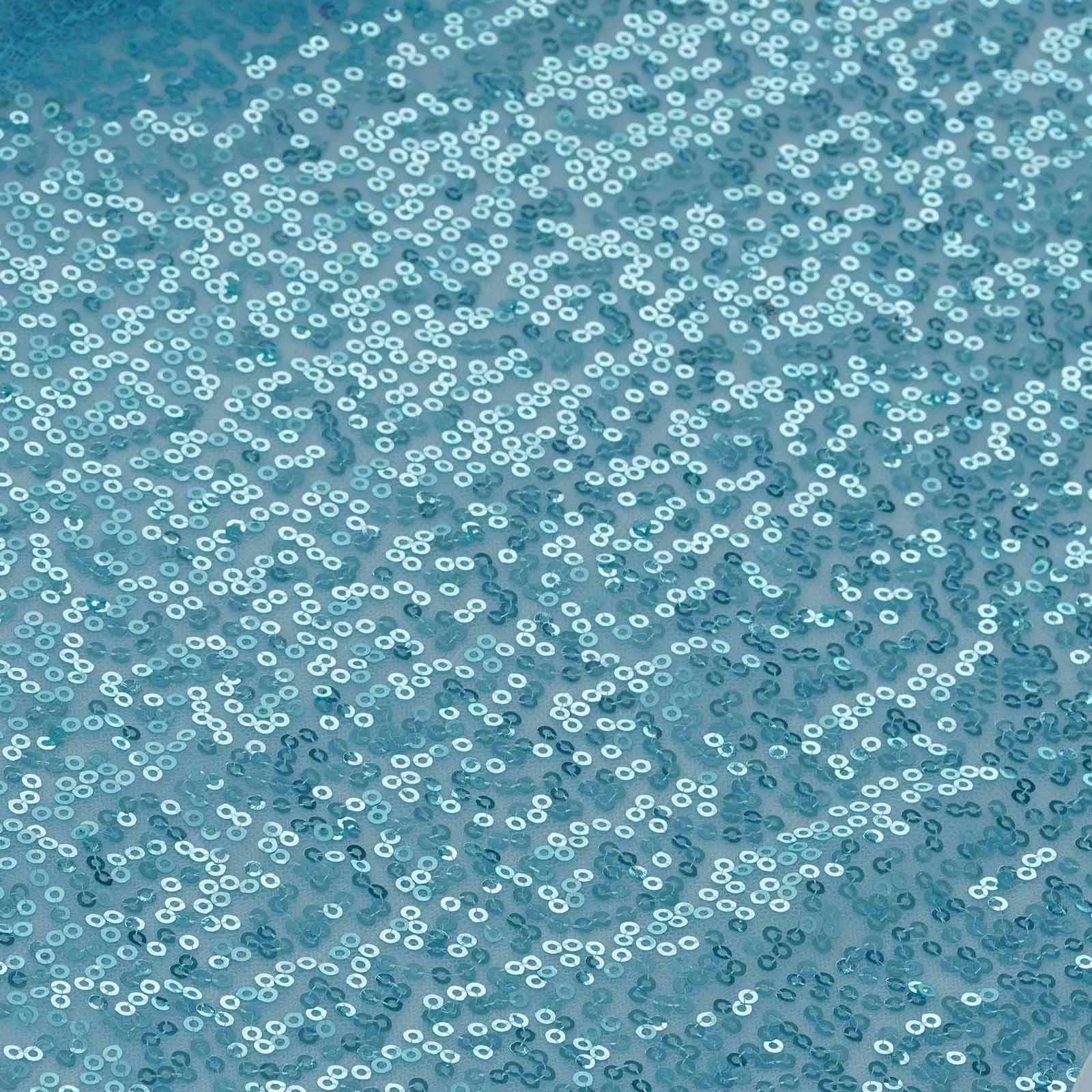 Sequin 12"x108" Table Runner Light Blue - Glittering Design - Linen Luxes