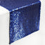 Sequin 12"x108" Table Runner Navy Blue - Glittering Design - Linen Luxes