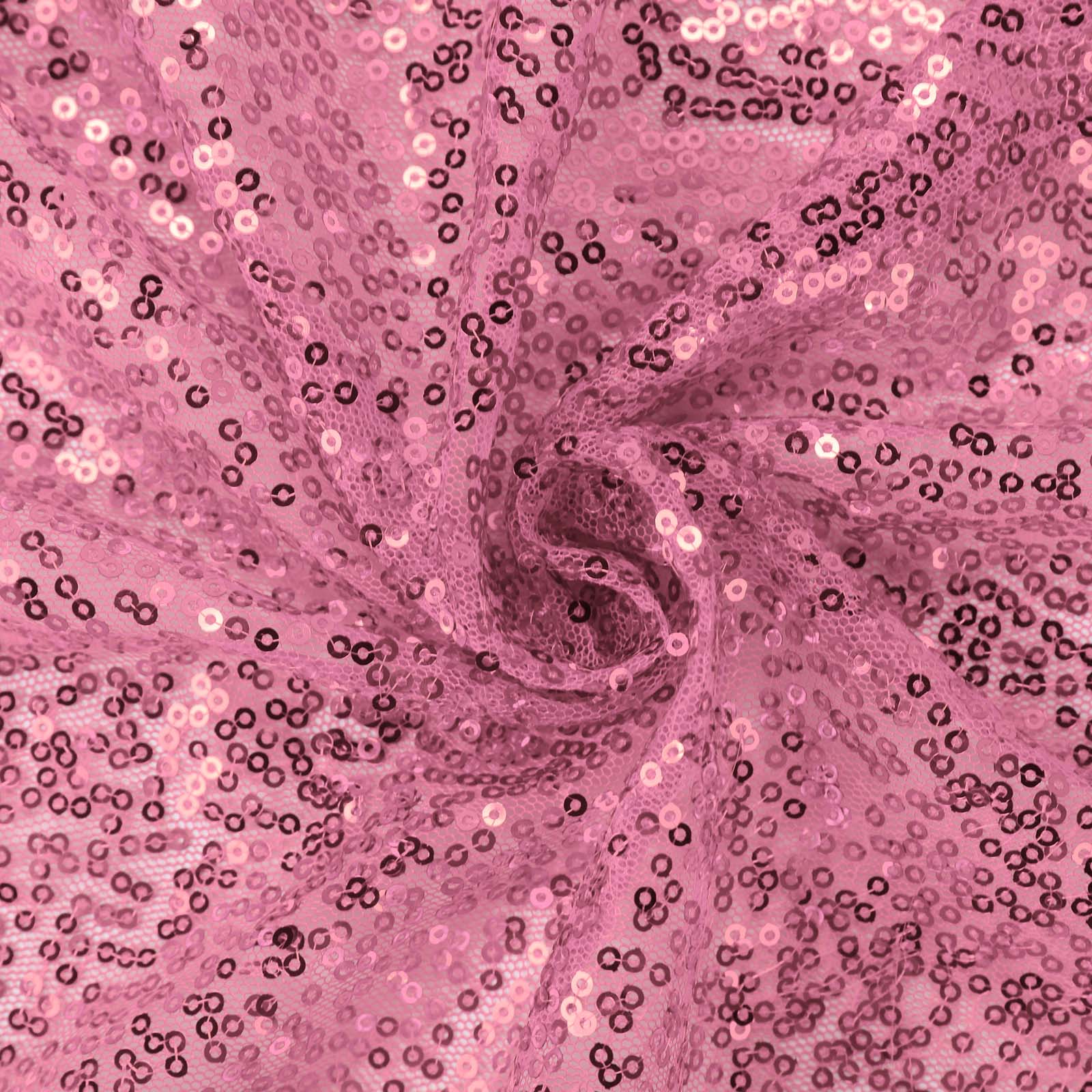 Sequin 12"x108" Table Runner Pink - Glittering Design - Linen Luxes