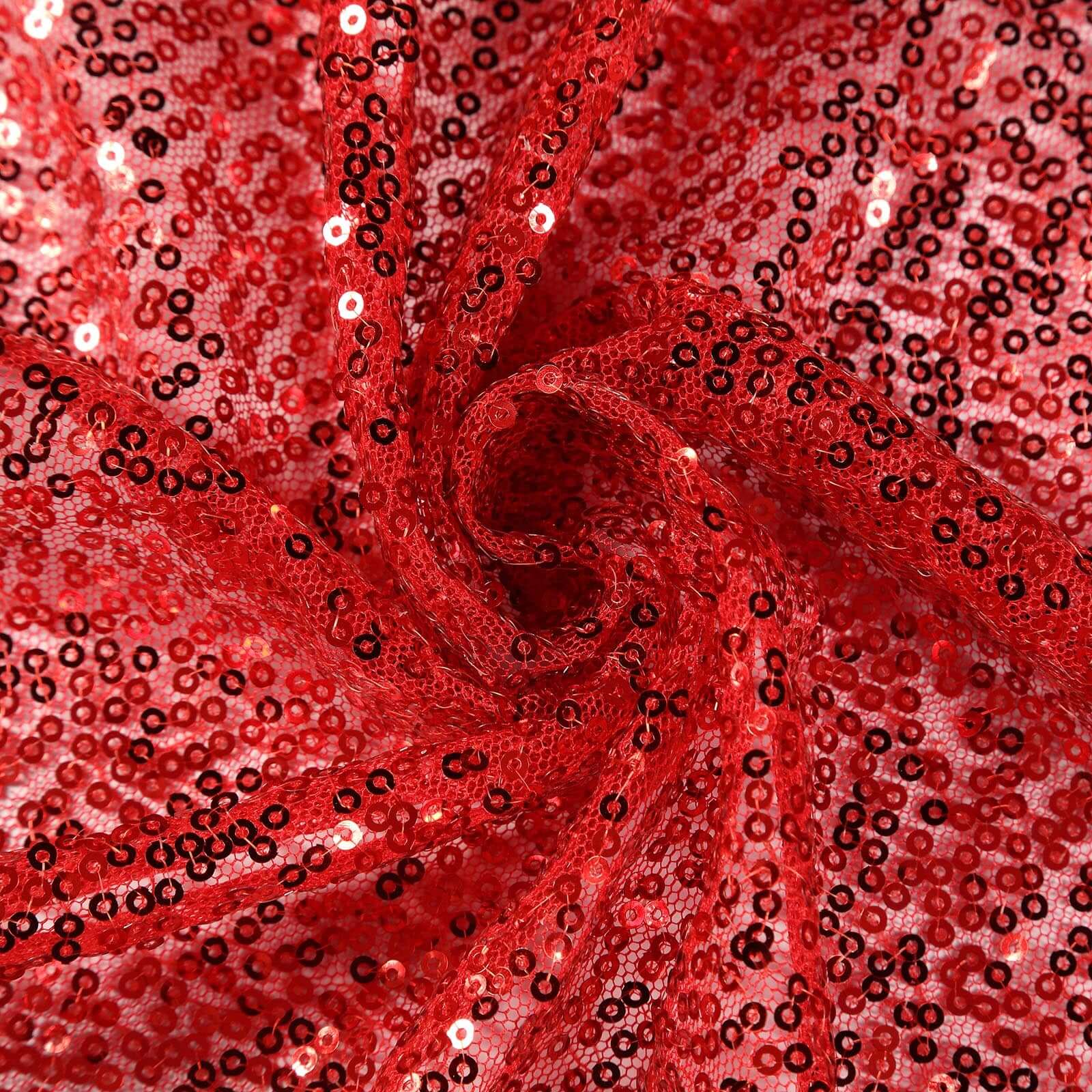 Sequin 12"x108" Table Runner Red - Glittering Design - Linen Luxes