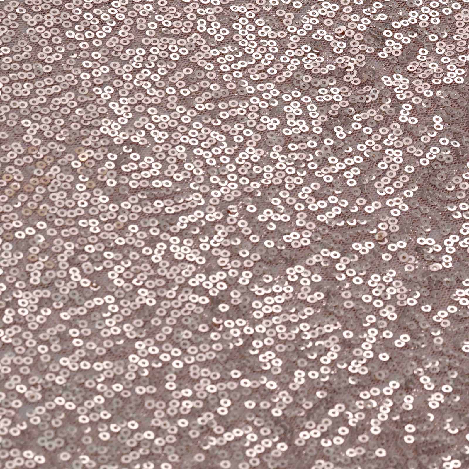 Sequin 12"x108" Table Runner Rose Gold - Glittering Design - Linen Luxes