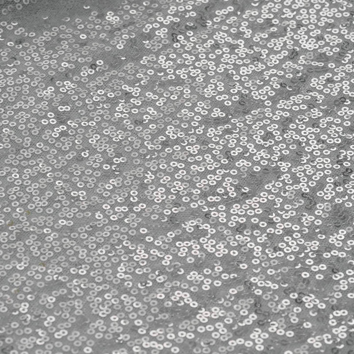 Sequin 12"x108" Table Runner Silver - Glittering Design - Linen Luxes