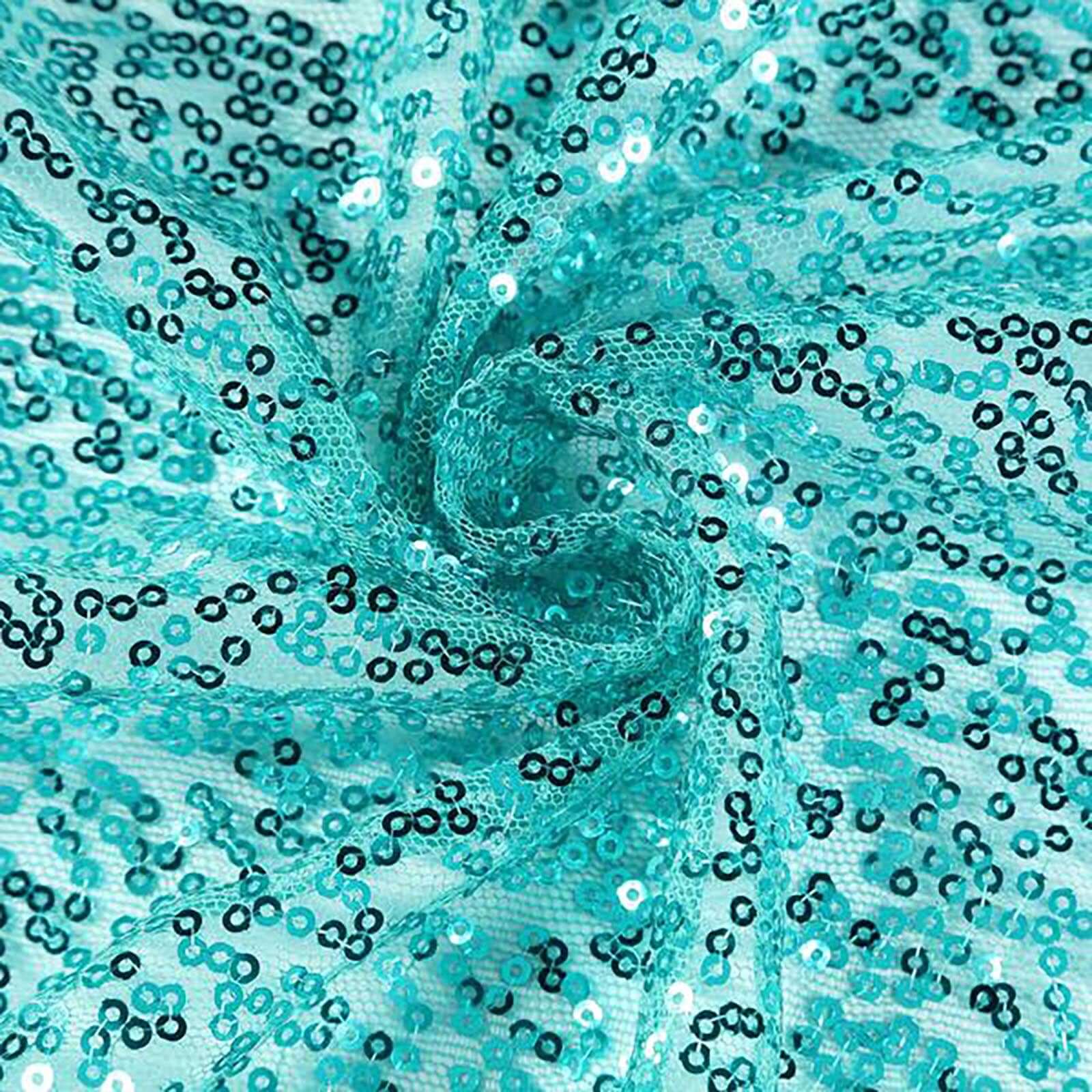 Sequin 12"x108" Table Runner Turquoise - Glittering Design - Linen Luxes