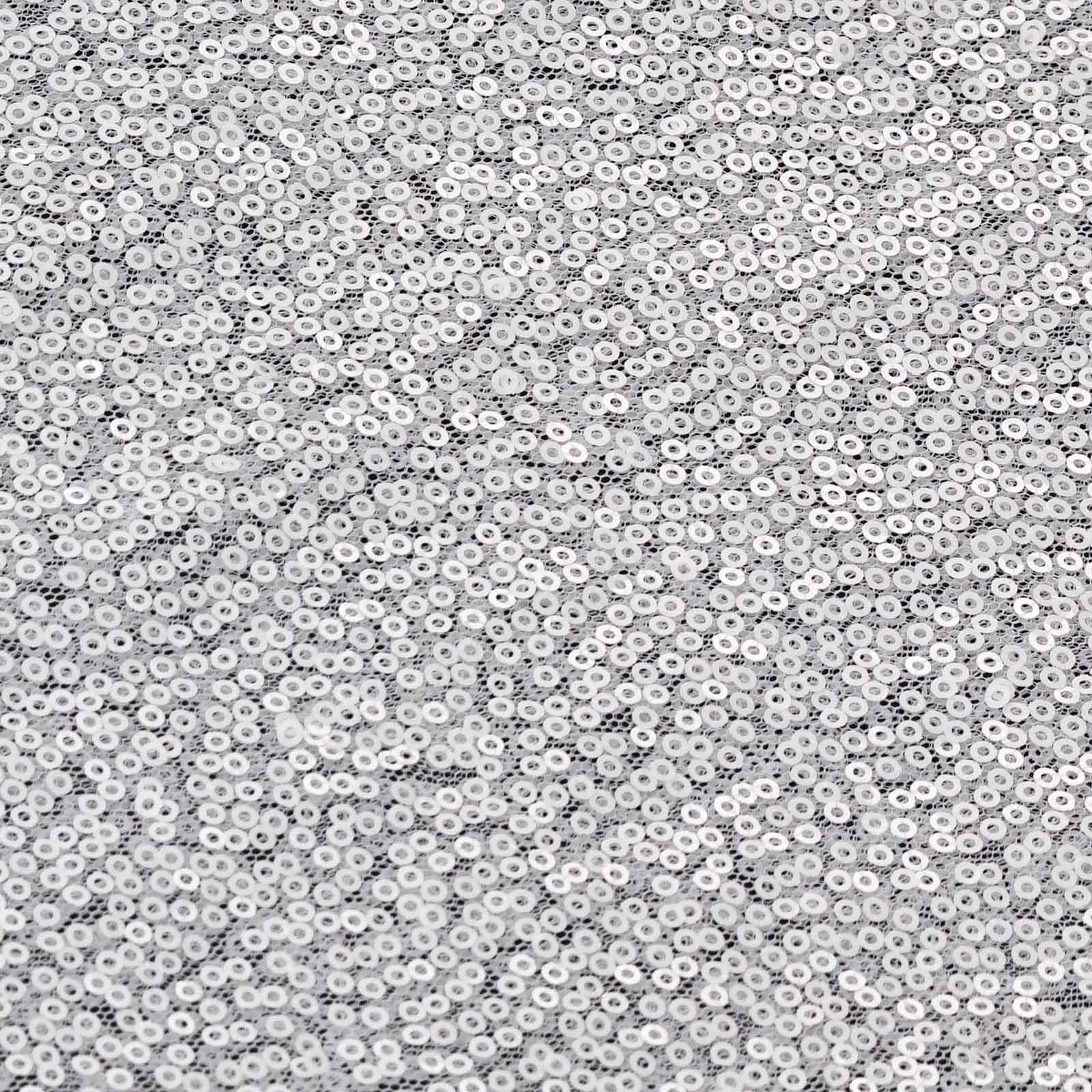 Sequin 12"x108" Table Runner White - Glittering Design for Stylish Celebrations - Linen Luxes