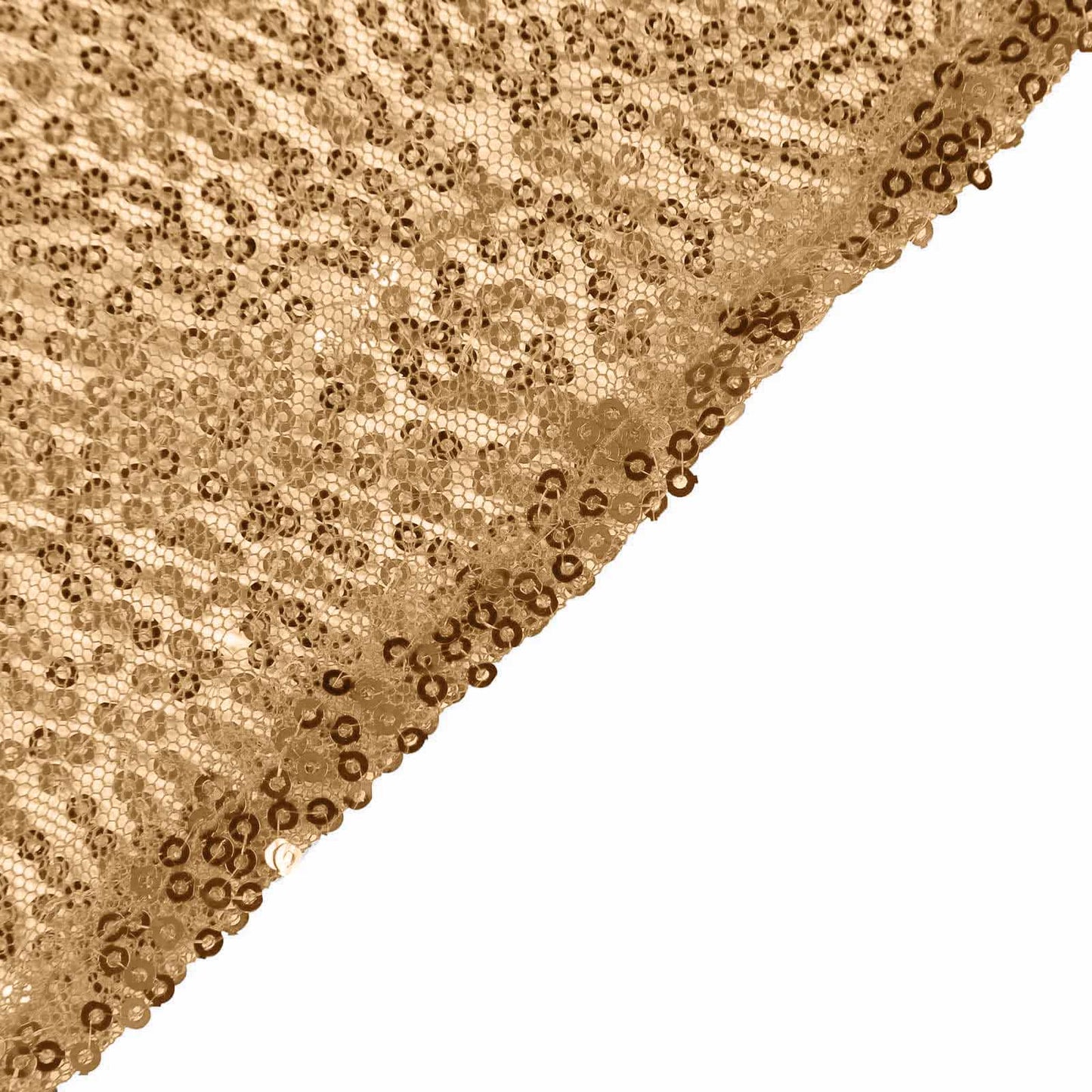 Sequin 132" Round Tablecloth Gold - Seamless Dazzling Design for Refined Events - Linen Luxes