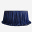 Sequin 132" Round Tablecloth Navy Blue - Seamless Dazzling Table Cover - Linen Luxes