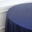 Sequin 132" Round Tablecloth Navy Blue - Seamless Dazzling Table Cover - Linen Luxes
