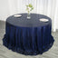 Sequin 132" Round Tablecloth Navy Blue - Seamless Dazzling Table Cover - Linen Luxes