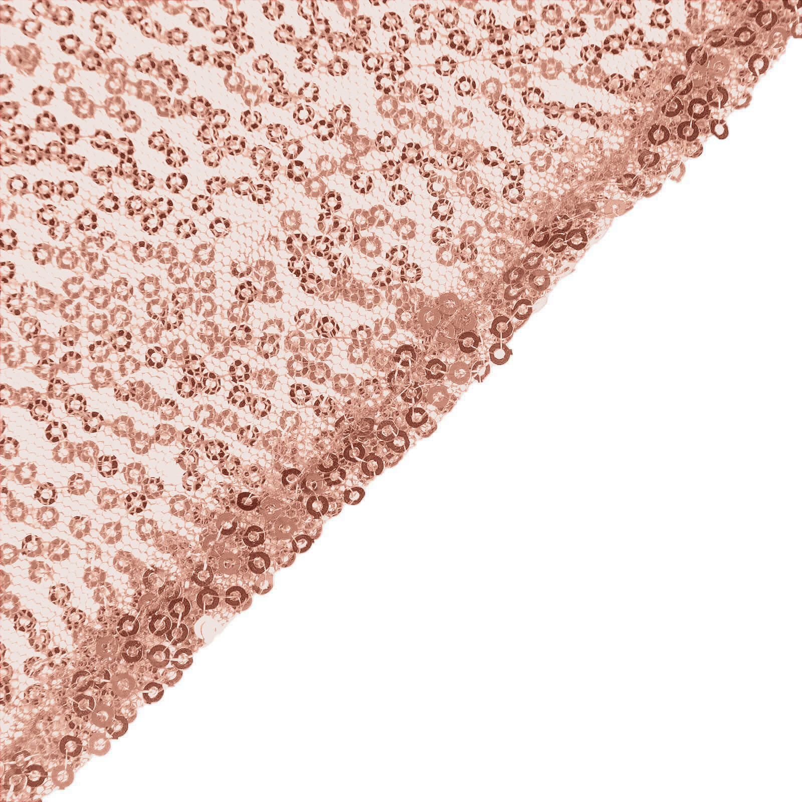 Sequin 132" Round Tablecloth Rose Gold - Seamless Dazzling Table Cover - Linen Luxes