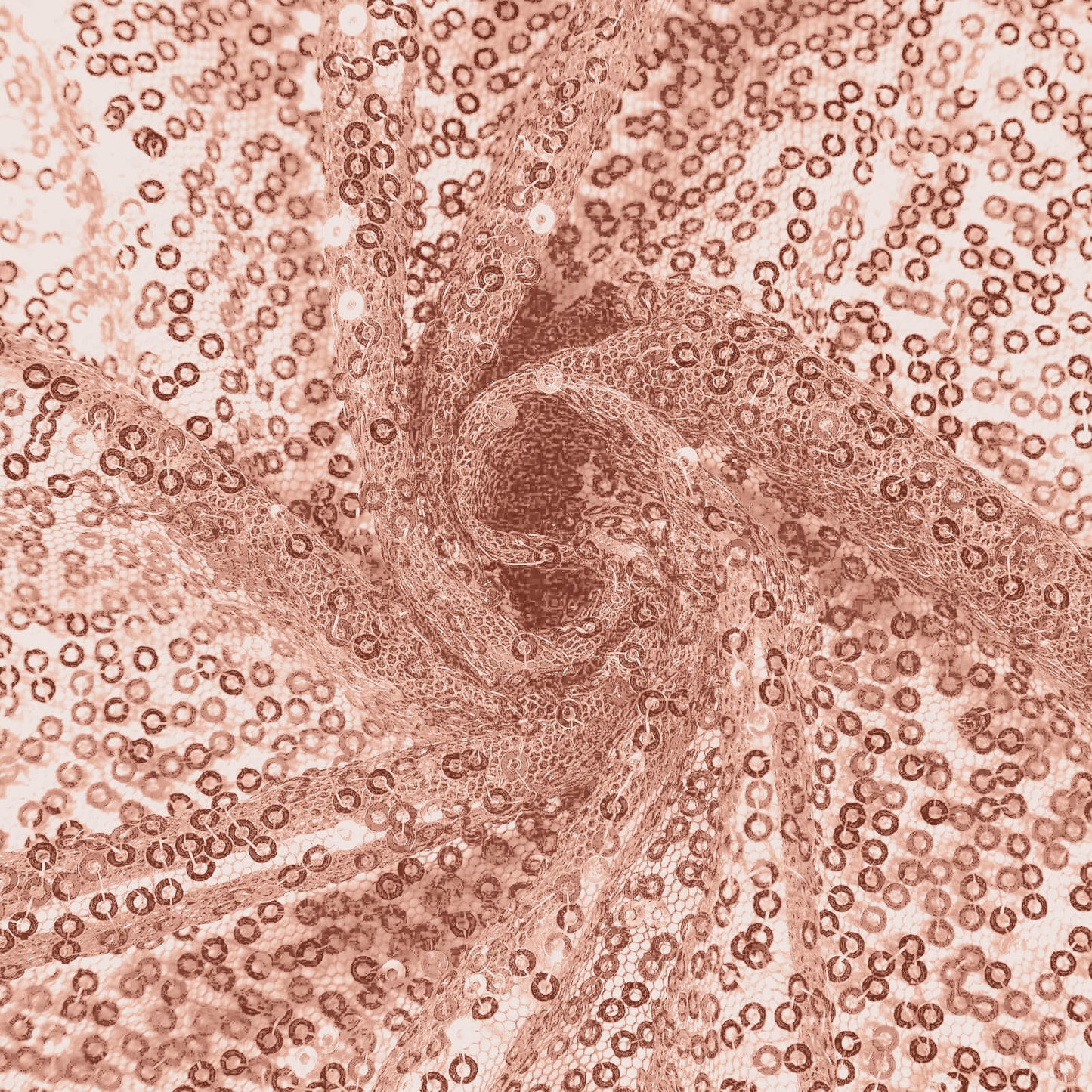 Sequin 132" Round Tablecloth Rose Gold - Seamless Dazzling Table Cover - Linen Luxes