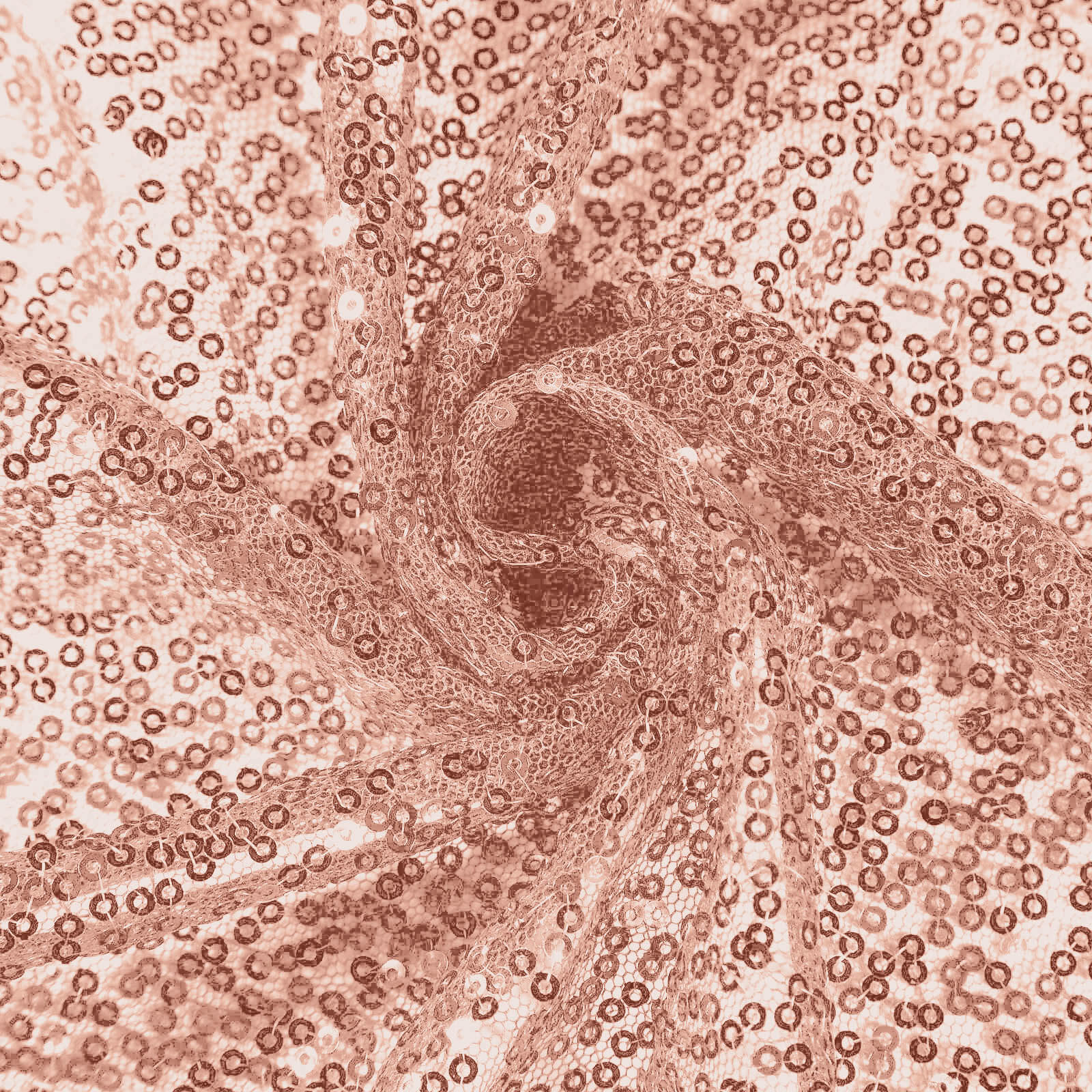 Sequin 132" Round Tablecloth Rose Gold - Seamless Dazzling Table Cover - Linen Luxes