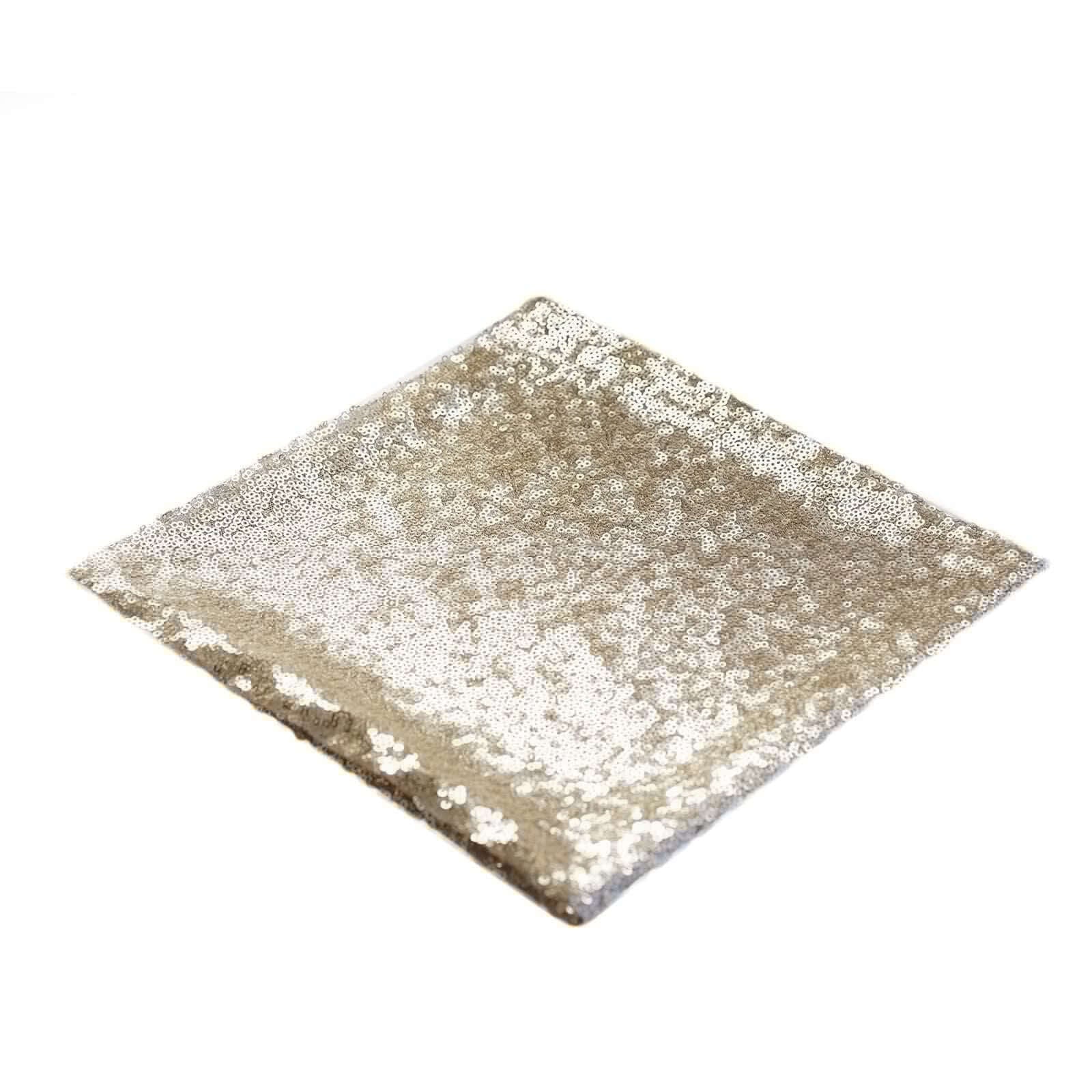 Sequin 20"x20" Napkin Champagne - Shimmering Dinner Napkin - Linen Luxes