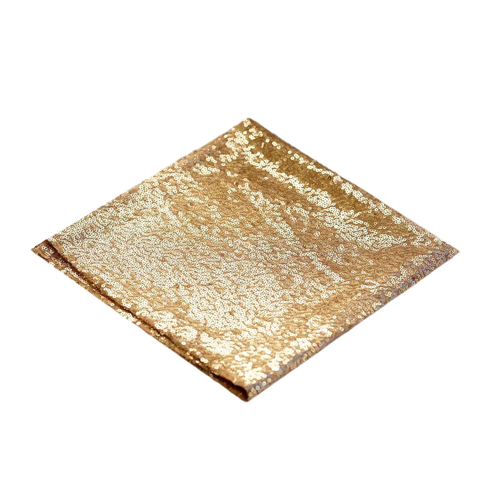 Sequin 20"x20" Napkin Gold - Shimmering Decorative Dinner Napkin for Weddings & Events - Linen Luxes