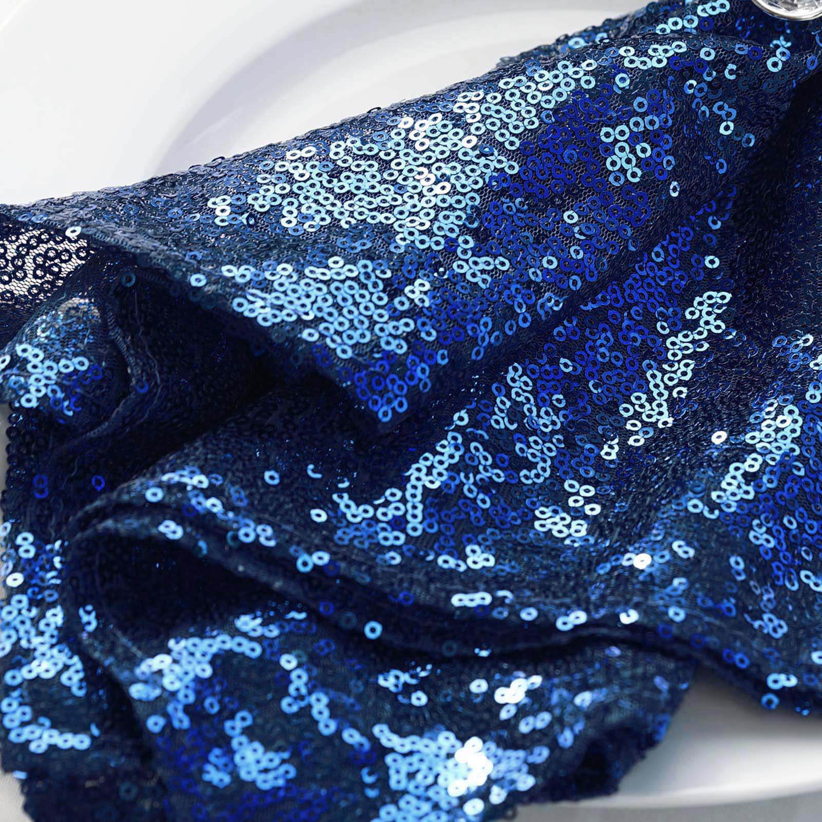 Sequin 20"x20" Napkin Navy Blue - Shimmering Dinner Napkin - Linen Luxes