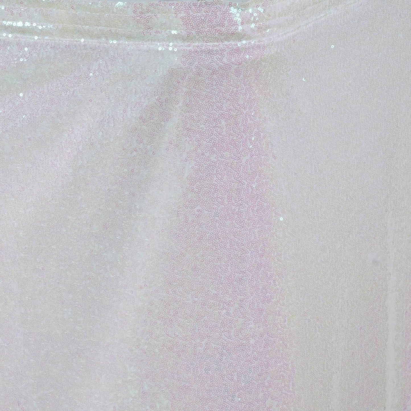 Sequin 21ft Table Skirt White Iridescent - Glitzy Design for Upscale Occasions - Linen Luxes
