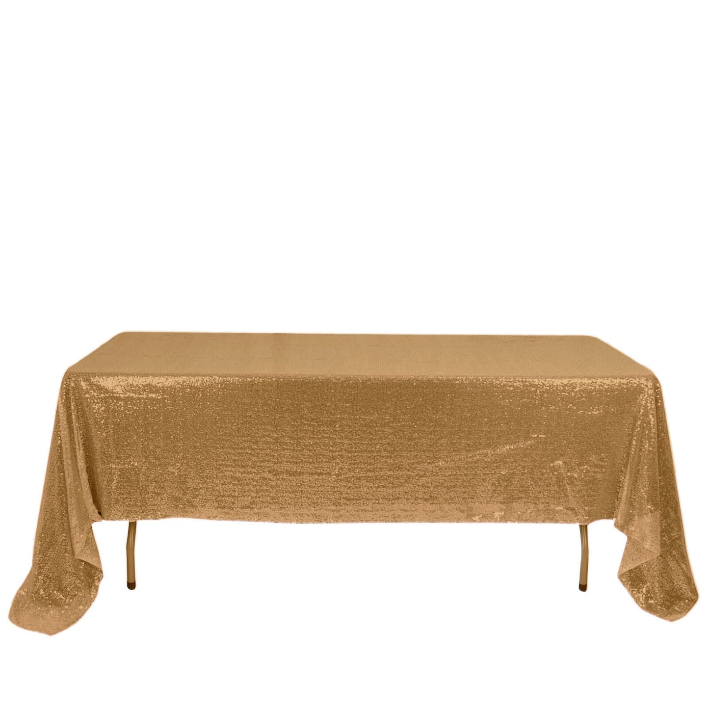 Sequin 60"x126" Rectangle Tablecloth Gold - Glittering Finish for Vibrant Celebrations - Linen Luxes