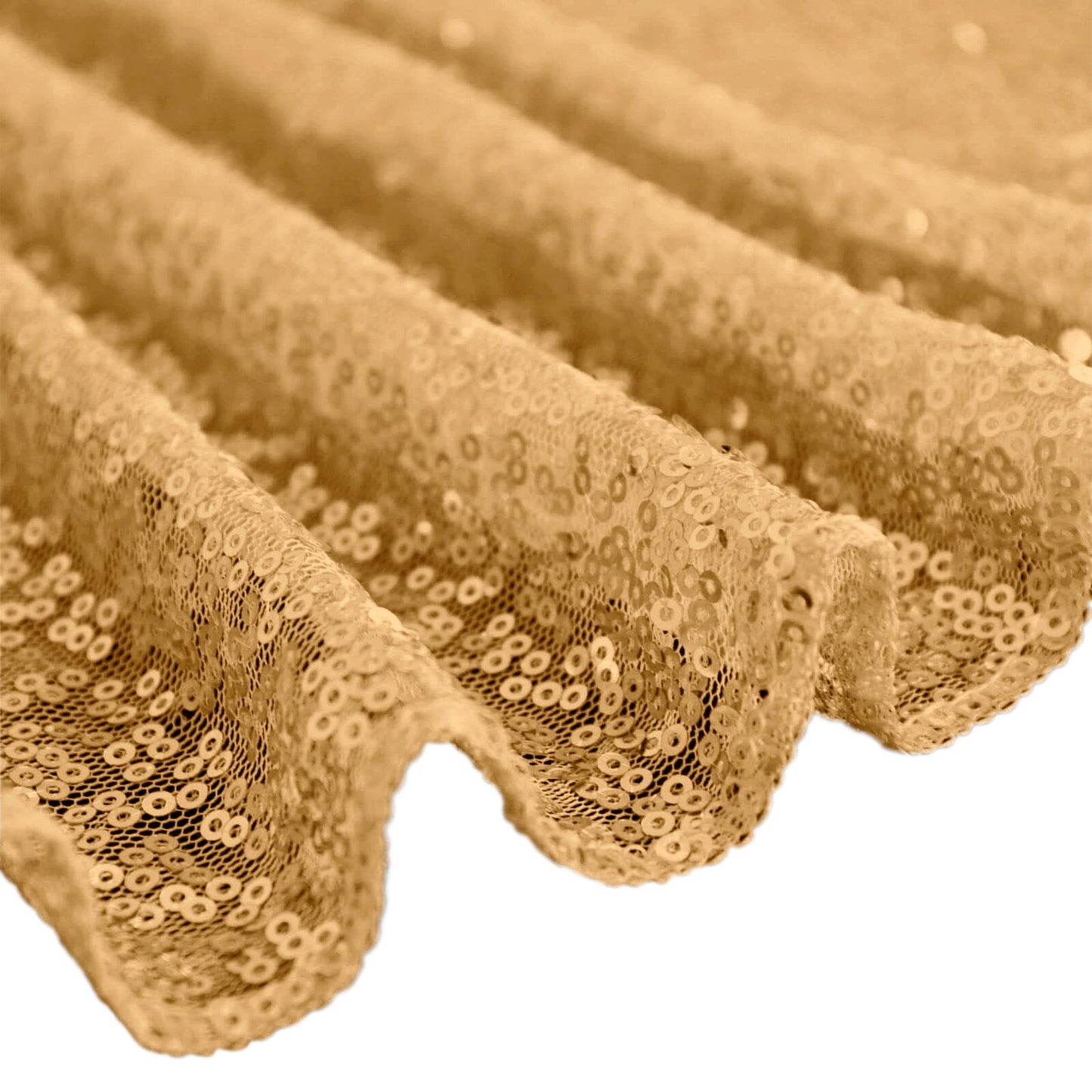 Sequin 60"x126" Rectangle Tablecloth Gold - Glittering Finish for Vibrant Celebrations - Linen Luxes