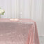 Sequin 60"x126" Rectangle Tablecloth Rose Gold - Glittering Finish Table Cover - Linen Luxes