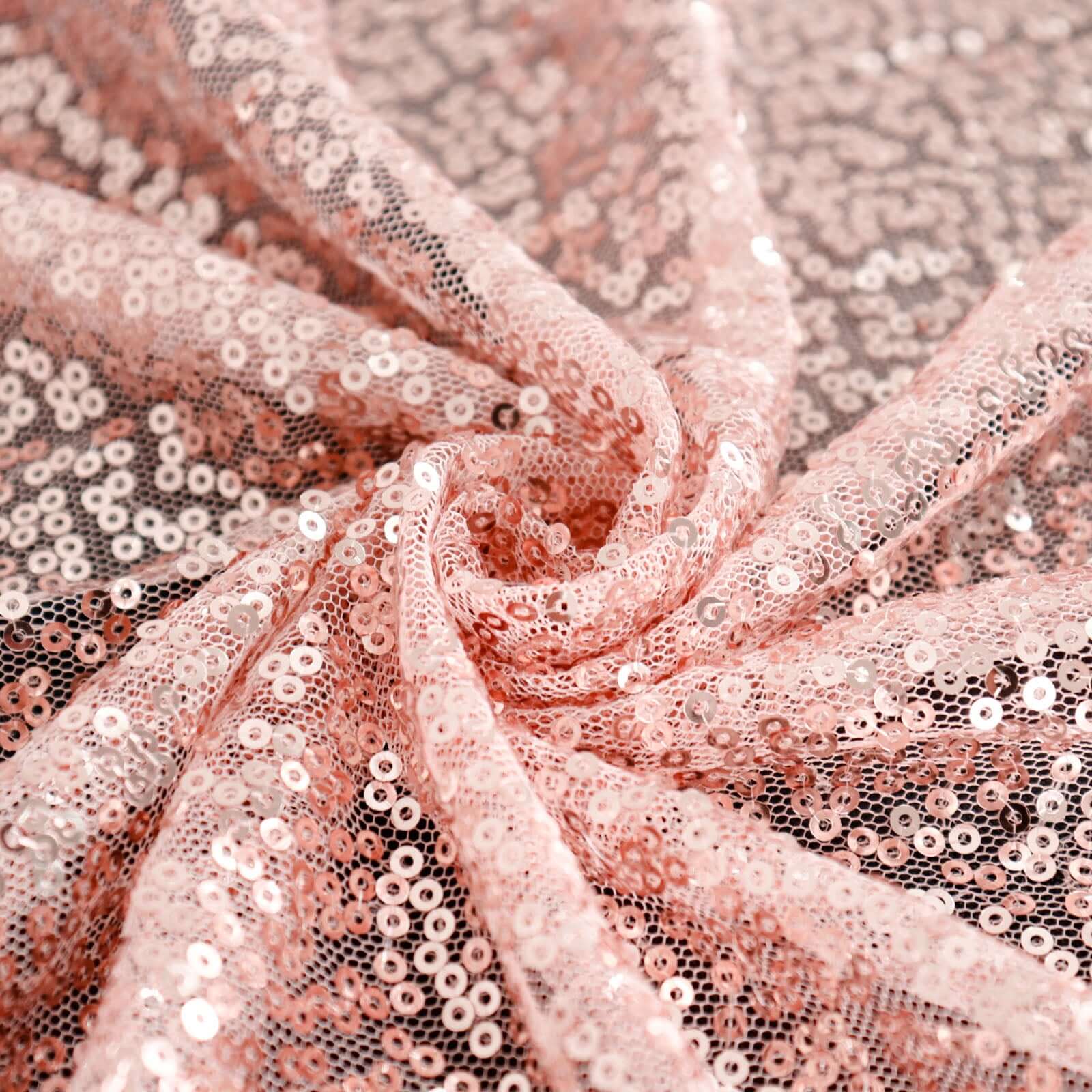 Sequin 60"x126" Rectangle Tablecloth Rose Gold - Glittering Finish Table Cover - Linen Luxes