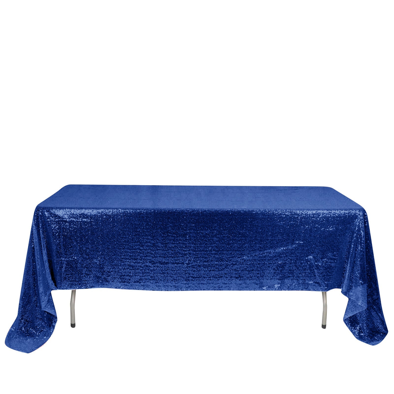 Sequin 60"x126" Rectangle Tablecloth Royal Blue - Glittering Finish Table Cover - Linen Luxes