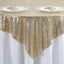 Sequin 60"x60" Table Overlay Square Tablecloth Champagne - Luxe Wedding Table Topper - Linen Luxes